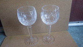 PAIR OF WATERFORD CRYSTAL IRELAND LISMORE HOCK WINE GLASSES - £62.54 GBP