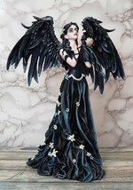 Gothic Raven Crow Maleficent Angel With Avatar Ditto in Black Lily Dress... - $109.99
