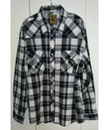 COEVALS CLUB MEN&#39;S LS ROLL/TAB PEARLIZED SNAP PLAID SHIRT-XXL-NWOT-POLY/... - $24.55 CAD
