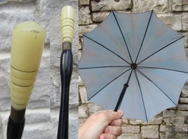 antique umbrella BAKELITE handle and body blue NO TEARS AND WORKS - £59.56 GBP