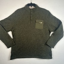 Woolrich Sweater Men&#39;s Medium Olive Green Heather 1/4 Snap Pullover - $23.38