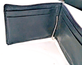 Mens black leather money clip wallet - $2.84