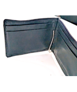 Mens black leather money clip wallet - $2.84
