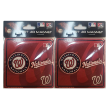 2pk Washington Nationals Magnet 3D Wooden Style 3x3 Collectibles MLB Off... - $11.64