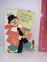 Vintage 1960’s Gibson Father’s Day From Son Greeting Card  Clown with Felt - $4.94