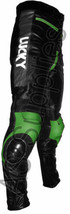 LUCKY STRIKE&quot; New Black/Green Leather Motorcycle Trousers Pants - All si... - $242.75 CAD