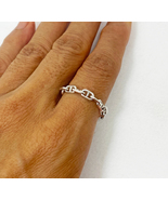 Figure 8 Link Chain Ring 925 Sterling Silver, Handmade Unisex Link Chain... - £18.22 GBP
