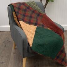 Donna Sharp Campfire Square Quilted Throw Blanket Cotton  50&quot; x 60&quot; Lodge Cabin - £75.12 GBP