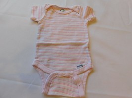 Gerber Baby Girl&#39;s Short Sleeve One Piece Bodysuit Size Variations Striped GUC - £8.27 GBP