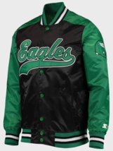 PHILADELPHIA EAGLES BLACK AND GREEN Varsity JACKET - £85.99 GBP