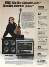 Cream Jack Bruce Signature Warwick Bass guitar rig Hartke Amp 1990 advertisement - £3.33 GBP