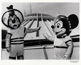 Disneyland Tomorrowland in Anaheim Goofy &amp; Mickey Mouse in spacesuits 8x10 photo - $10.99