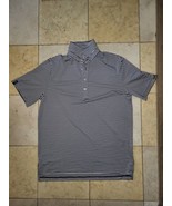 RLX Ralph Lauren Men&#39;s M Short Sleeve Stretch Golf Polo Blue/White Stripe - $25.22