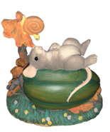 Charming Tails Vintage Resin Fall Figurine Sleeping Mouse on Gourd 3.75&quot; - $17.70