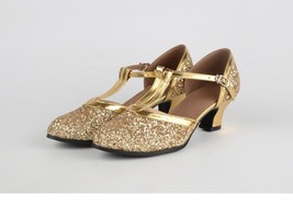 Sequin Women Party Shoes Ladies Ballroom Modern Dance Shoes Closed Toe Outdoor R - £40.56 GBP