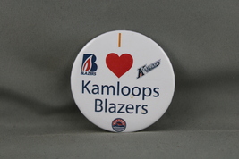 Kamloop Blazers Pin - I Heart Kamloops Blazers - Celluloid Pin  - $15.00