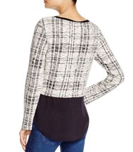 Sanctuary Womens Moonrise Plaid Layer Knit Alexa Sweater Top,Small,Black... - $44.55