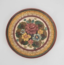 Vintage  DERUTA Mediterranean Pottery  Floral 7.75&quot;  Decorative Wall Plate - £21.59 GBP