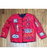 Vintage Artsy Abstract Blazer Jacket Medium Whimsical Funky New Wave Sta... - £18.59 GBP