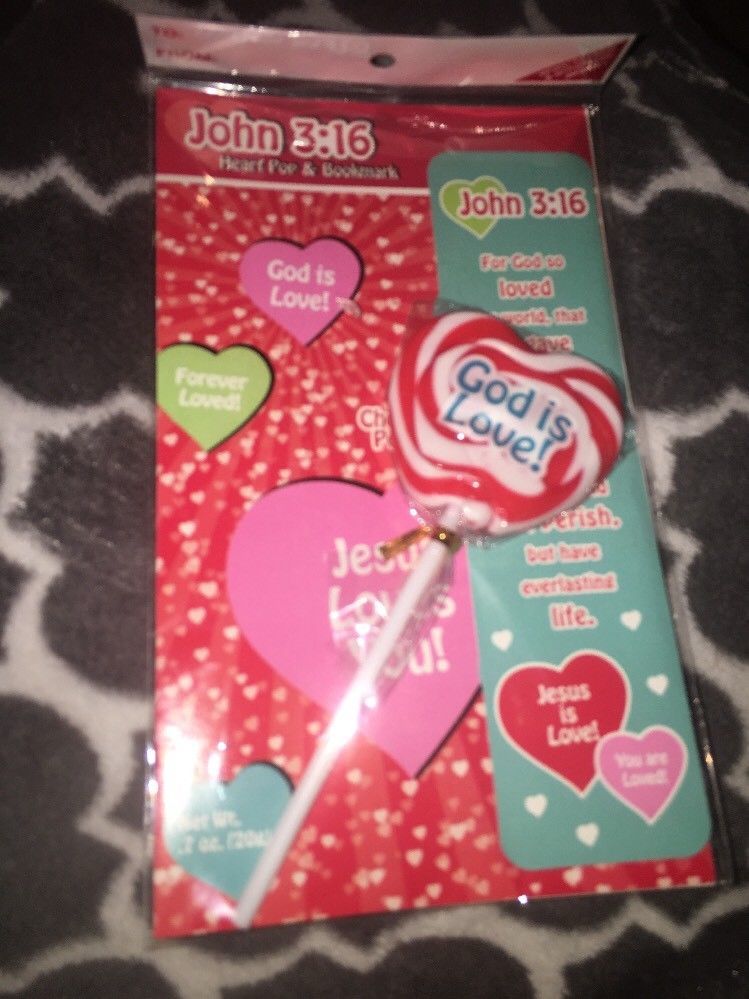 john 3:16 god is love valentine sucker - $11.68