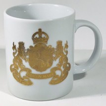 Queen Mary Royal Crest Long Beach, California Coffee Tea Mug Cup White 22K Gold - £7.60 GBP