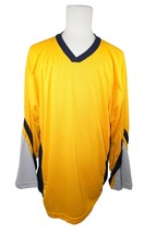 Xtreme Basics Sr M Hockey Yellow Blk Grey Jersey - Adult Medium Ice Roller Used - £7.08 GBP