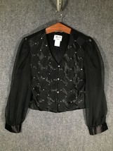 Jeffrey &amp; Dara Blouse Jacket Size 14 Long Sleeve Cropped Black Regular Womens - £11.39 GBP