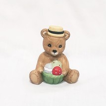 HOMCO Teddy Bear Easter Egg Basket 2&quot; Figurine Porcelain Holiday - £12.05 GBP