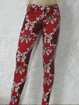 Maroon Printed Jeggings Size 7 - £11.55 GBP