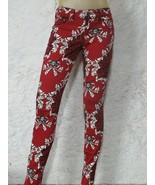 Maroon Printed Jeggings Size 7 - £11.57 GBP