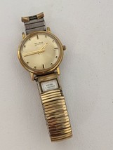 Benrus Automatic Watch 17 Jewels WR 14K Elctoro Plate 2451 Calendar Band Working - £93.30 GBP