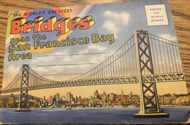 World&#39;s Greatest Bridges Span The San Francisco Bay Area Postcard Folder 1936 - $7.43