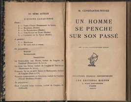 Un Homme Se Penche Sur Son Passé Constantin Novel French 1928 - £69.60 GBP