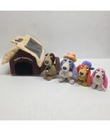 Vintage Applause Hush Puppies Dog House &amp; 4 Hound Dog Family Bean Bag Plush - $48.59 CAD