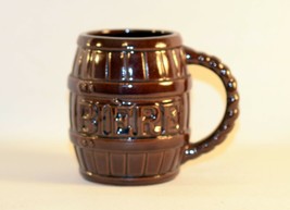 Vintage Pottery Beer Mug Barrel Brown Stein Tankard Japan - $7.92