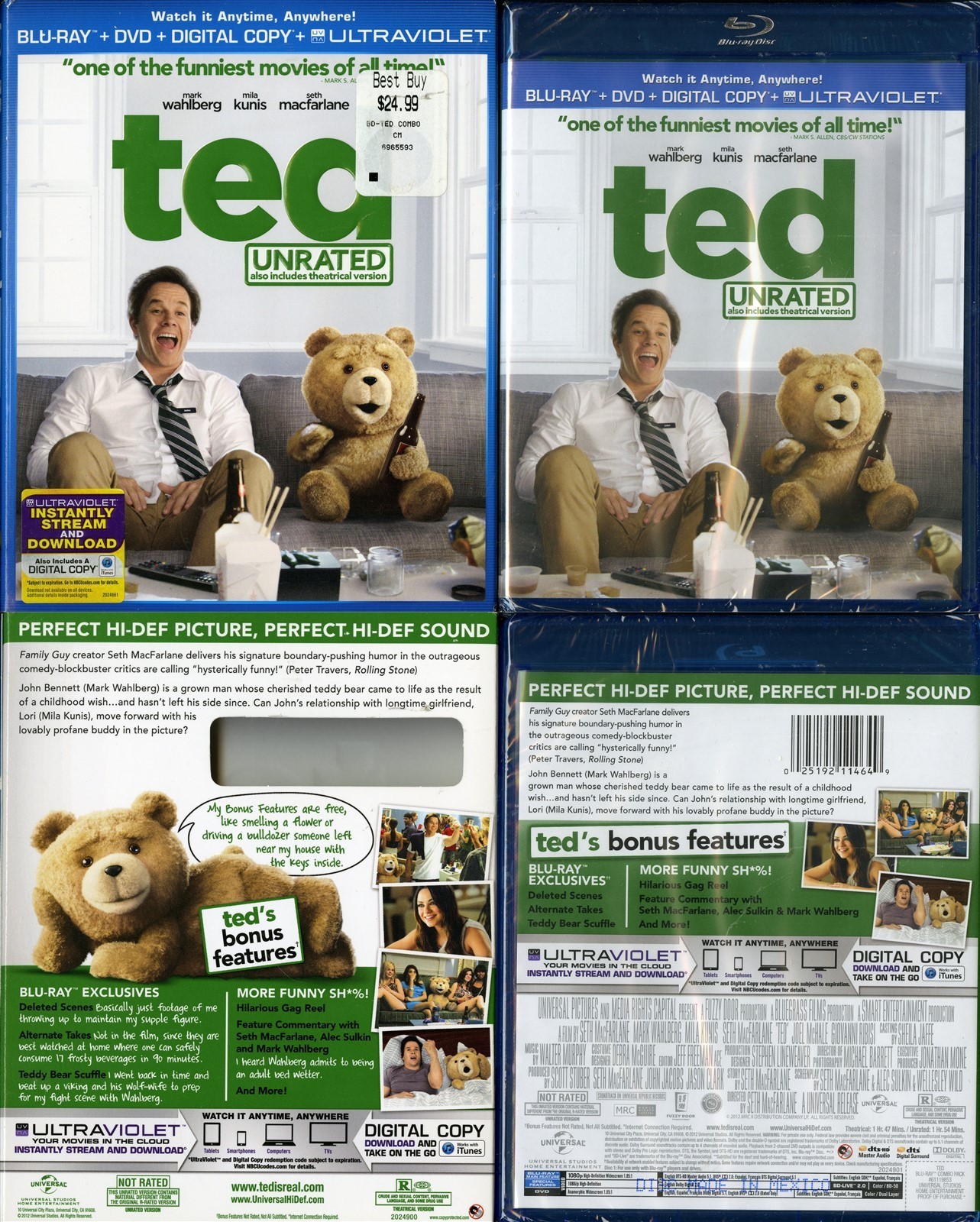 Why Is Ted Rated R TED UNRATED & R VERSIONS BLU-RAY UNIVERSAL VIDEO WITH EMBOSSED ...