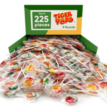 Tiger Pops Lollipop 5 Pounds of Approx 225 Hard Candy - Bulk Candy Individually - £34.02 GBP