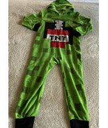 Minecraft Boys Green Red Black White TNT Hooded Fleece Long Sleeve Pajam... - $274.24 MXN