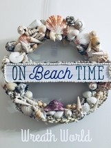 New Handmade Seaside Oc EAN Seashell Wreath Turtle Beach Wreath - £63.68 GBP