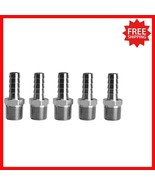 High-Pressure 3/8&quot; Stainless Steel Hose Barb to NPT Fit - 5-Pack for Dur... - $46.81 CAD