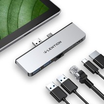 LENTION 5-in-1 USB C Hub for Surface Pro 7 Only, with 4K/60Hz HDMI, Gigabit Ethe - £36.76 GBP