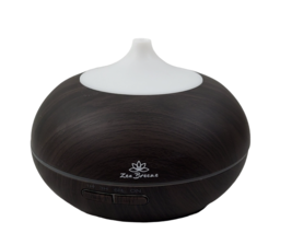 Zen Breeze Aromatherapy Essential Oil Diffuser-LED lights Wood Grain - £13.84 GBP