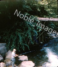 1950s Scenic Views Ramsey Cascades Fisherman Red-Border Kodachrome Stereo Slide - £2.59 GBP