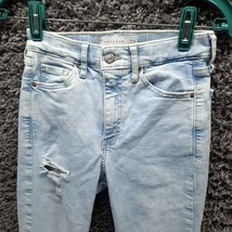 Topshop Jeans Women 25x30 Skinny Light Wash Jamie Stretch Distressed Ladies Pant - £18.08 GBP