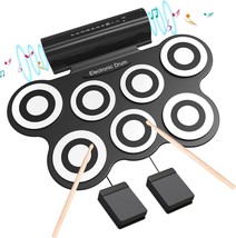 Electronic Drum Set For Kids, White Konix Electric Drum Set, And Drum St... - $51.96
