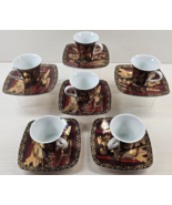 6 Fathy Mahmoud Egyptian Demitasse Cup Saucer Set Drink Coffee Cups FM E... - $1,470.18 MXN
