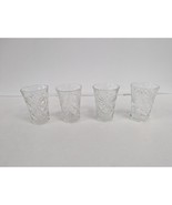 Vintage Anchor Hocking Prescut Set of 4 Tall Juice Cups Star of David - £15.95 GBP