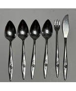 6 Oneida Craft Lasting Rose Deluxe Grapefruit Spoons Fork &amp; Knife Lot St... - $24.18
