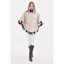 Vinci The Glacier Light Beige Reversible Leather Women Jacket image 14