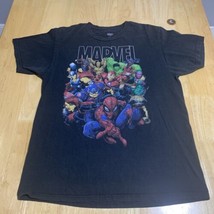 Marvel Shirt Men Large Black Spider Man Captain America Thor Iron Man Co... - $239.89 MXN